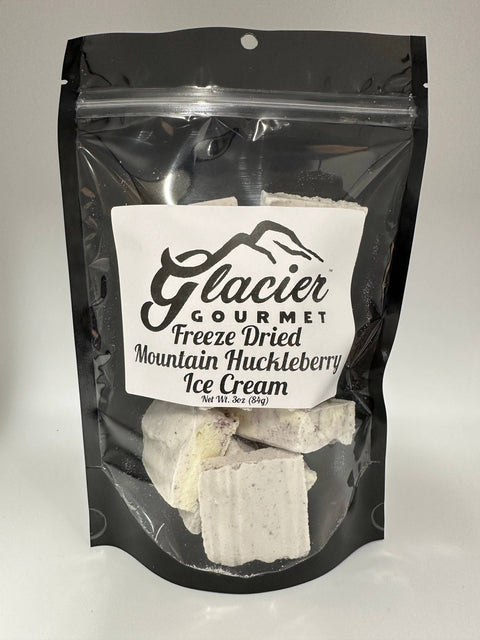Freeze Dried Mountain Huckleberry Ice Cream, 3 oz Bag - Glacier Gourmet