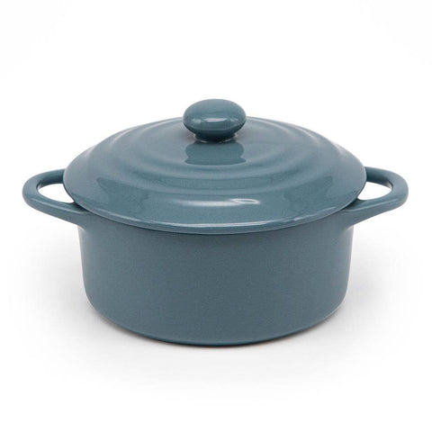 Mini Casserole Dishes & Lids - Set of 4: Stone Ombre, Ceramic, 12 oz - Kook