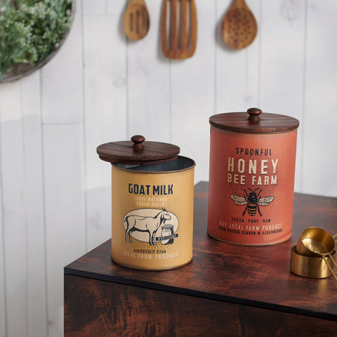 Honey & Milk Canisters, Set of 2 - Primitives by Kathy