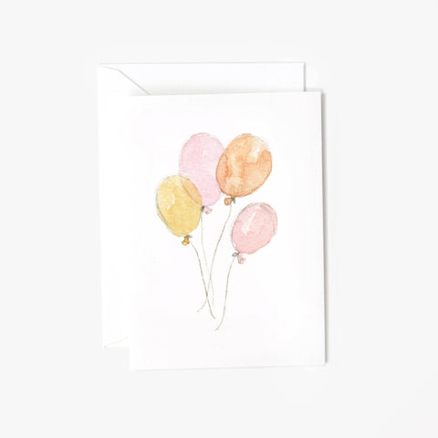 Pink Balloons Mini Notecard, 2.5" x 3.5" - Emily Lex Studio