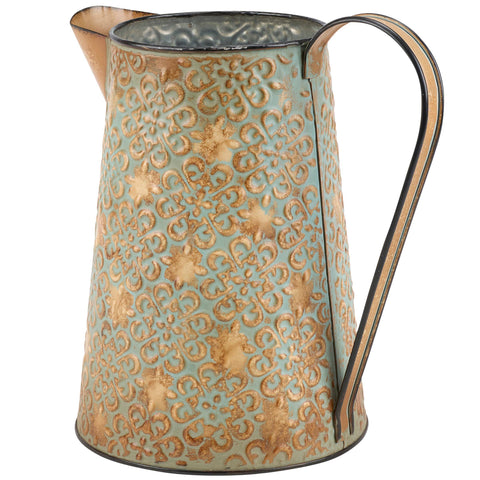 Vintage Brocade Pitcher Vase, 6"x8.3"x8.5" - Primitives by Kathy