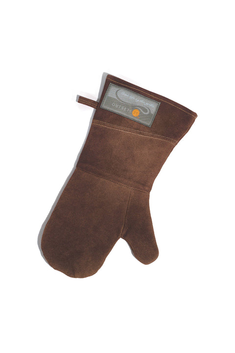 Outset Brown Leather Grill Mitt, 8.5” x 15” - Fox Run Brands