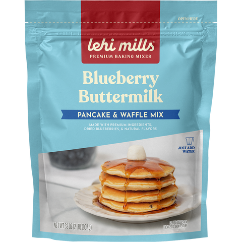 Blueberry Buttermilk Pancake Mix, 2 lb Pouch - Lehi Mills