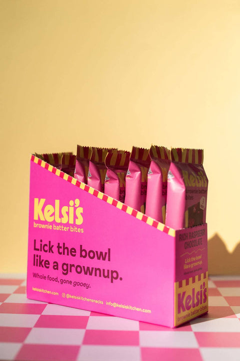 Rich Raspberry Chocolate Brownie Batter Bites, Gluten Free - Kelsi's
