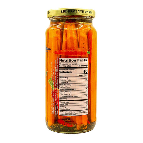 Spicy Pickled Carrots, 16 oz Handcrafted - Ayurveg | NudeVeg