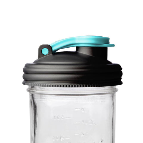 Mason Jars Lid POUR Carry Loop - Black / Wide Mouth - reCAP Mason Jars