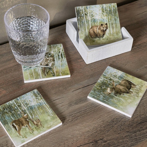 Woodland Animal Coaster Set of 4 - Primitives by Kathy