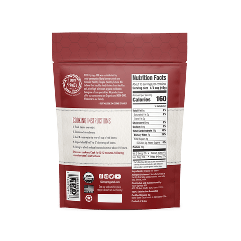 16 oz. Organic Red Beans - 1000 Springs Mill