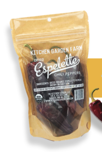 Organic Dried Espelette Peppers, 1 oz - Kitchen Garden Farm