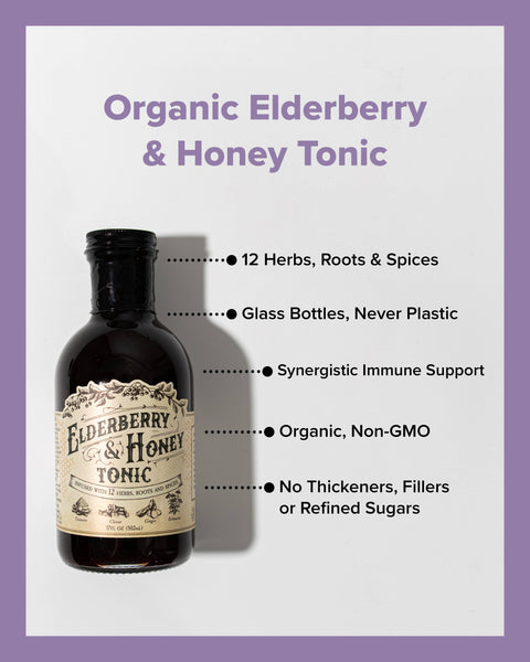 Elderberry & Honey Tonic, 16 oz - Roots And Leaves