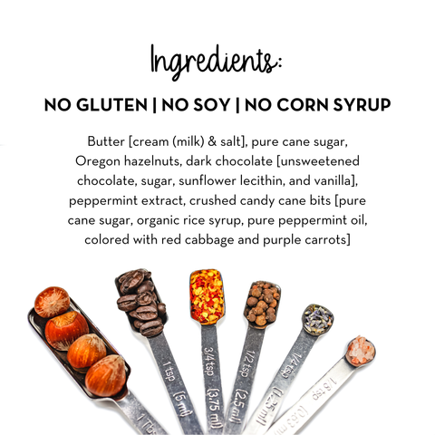 Candy Cane, Oregon Hazelnut Toffee, 4 oz - Holm Made Toffee Co.