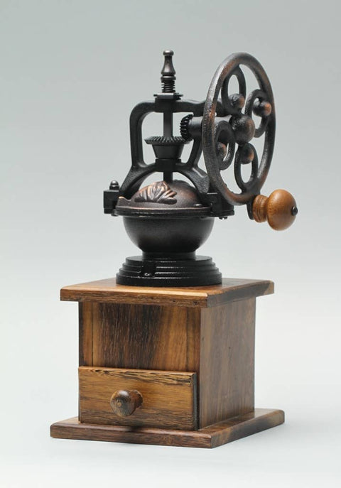 Nonie Manual Coffee Grinder With Cast Iron Hand Side Crank : Robles Wood - Baroy