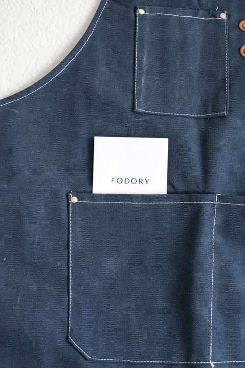 Heavy Cotton Canvas Cross Back Aprons: Blue - Fodory