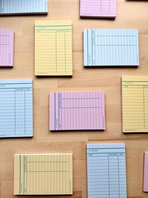 Library Card Notepad - Blue - Marigold Press