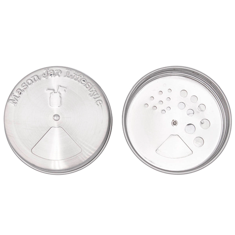 Stainless Steel Spice Lids: Regular Mouth - Pack of 4 - Mason Jar Lifestyle
