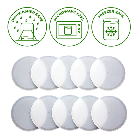 Wide Mouth Sealing Lid Liners, Platinum Cured, Leak Proof Silicone - Mason Jar Lifestyle