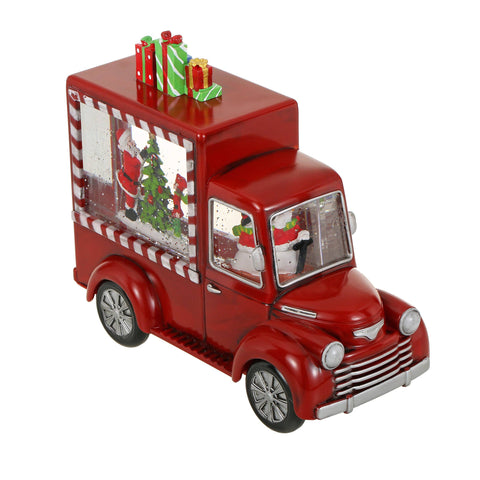 Christmas Red Gift Truck Snow Globe Lantern - SINT