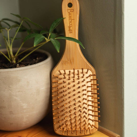 Bamboo Paddle Hairbrush - Square - Bamboo Switch