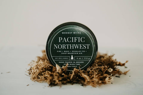 Pacific Northwest Candle, 4 oz, Tree Scented, 100% Soy : Cotton Wick