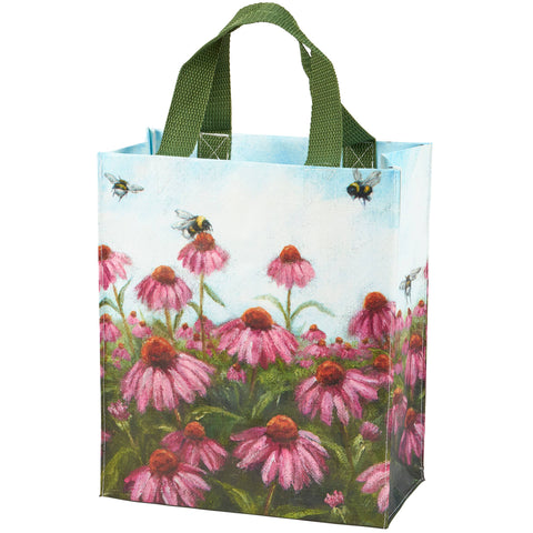 Pink Coneflower Daily Tote, 8.8"x10.3"x4.8" - Primitives by Kathy