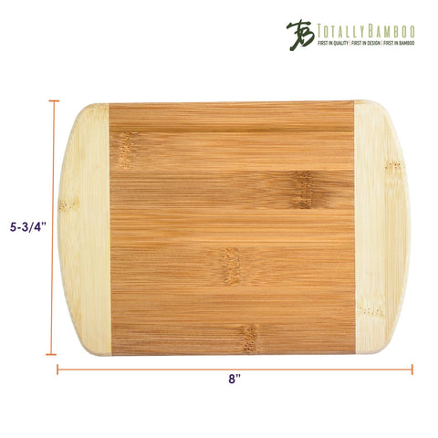 Two-Tone Bamboo Bar and Cutting Board, 8"x5.75" - Totally Bamboo