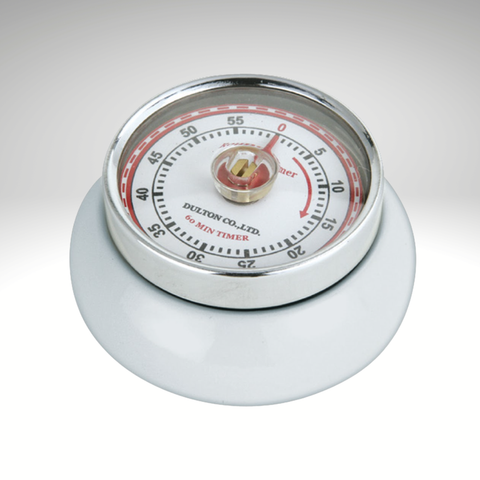 Retro Kitchen Timer, White, 2.75" x 1.25" - Frieling USA