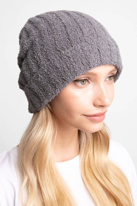 Camel Winter Solid Color Ribbed Cuff Beanie Hat: One Size - Fashion City
