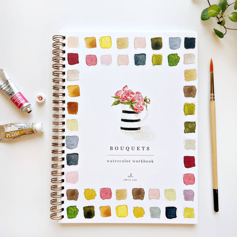Bouquets Watercolor Workbook - Emily Lex Studio