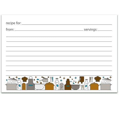 Kitchen Tools Recipe Cards - 25 4"x6" - Meadowsweet Kitchens
