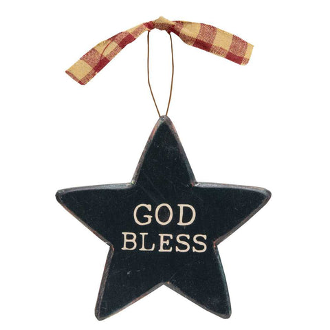 Patriotic Words Star Ornament, 3 Assorted - The Hearthside Collection