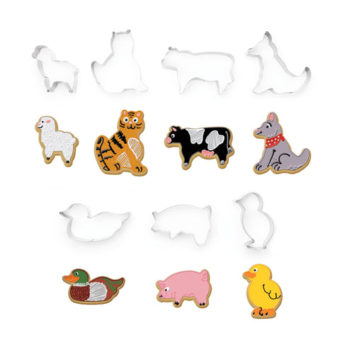 Farm Animal Cookie Cutters, Set of 7, 3.5" x 3.5" - Fox Run Brands