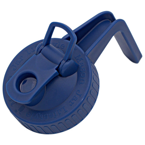 Wide Mouth Pour & Store Pitcher Lid with Handle: Deep Blue - Mason Jar Lifestyle