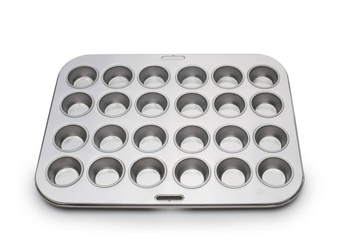 Stainless Steel Mini Muffin Pan, 24 mini molds, 10.5"x13.75" - Fox Run Brands
