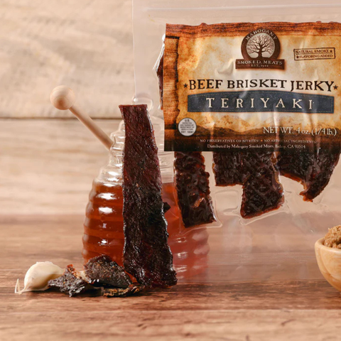 Teriyaki Brisket Jerky, All-Natural, 4oz - Mahogany Smoked Meats