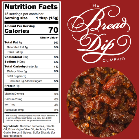 Sundried Tomato Bread Dip, 8 oz - The Bread Dip Company