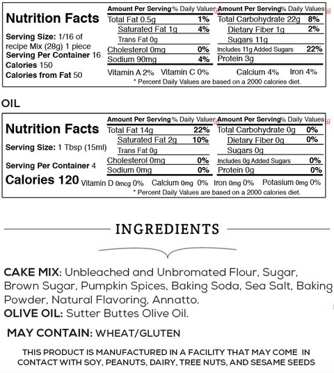 Pumpkin Spice Tea Cake - Sutter Buttes