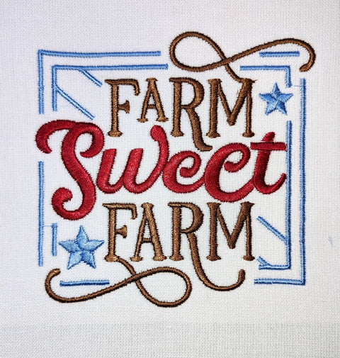 Farm Sweet Farm Tea Towel: Green - Red Mitten