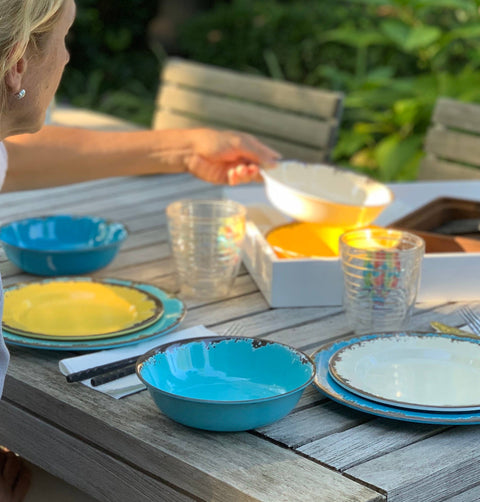 Melamine Dinnerware, Set of 12, Multicolor - Fox Run Brands