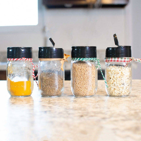 Mason Jars Lid Shaker Minis, Mini Mouth - Pack of 4 - reCAP Mason Jars