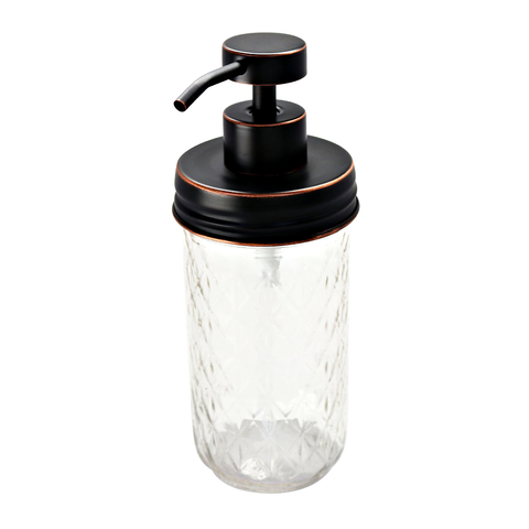 Soap Pump Lid Kit, Regular Mouth Jars, Oil Rubbed Bronze - Mason Jar Lifestyle