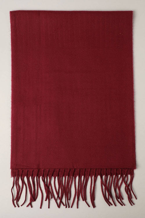 Wine Softer Than Cashmere Solid Muffler Scarf - One Size - Fashion City
