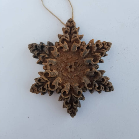Frozen Snowflake Beeswax Ornament: Antiqued Cinnamon, 3 oz -  Farm and Hive