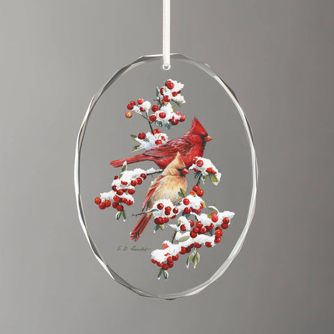 Winter Jewels Cardinals, Glass Ornament - Art Brand Studios