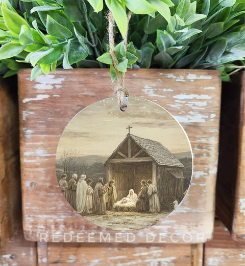 Wood Ornament Nativity Scene - Redeemed Decor