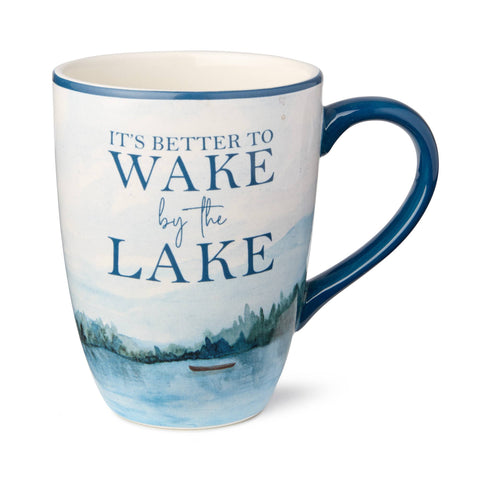 Wake At The Lake Mug, 18 oz, Assorted Messages - Certified International