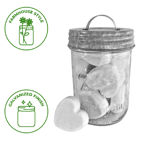 Galvanized Metal Handle Canister Lid for Mason Jars: Wide mouth - Mason Jar Lifestyle