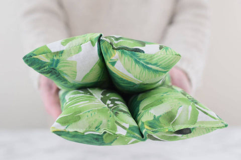 Heating Pad Neck Wrap, Hot + Cold Flaxseed, Green Foliage - Wild Clementine Co.