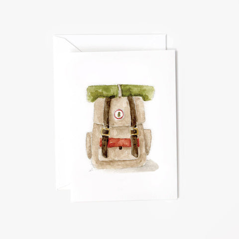 Camp Backpack Mini Notecard, 2.5" x 3.5" - Emily Lex Studio