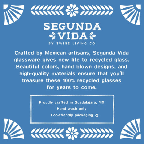 Segunda Vida Playa Bonit Wine Glasses, Set of 2, 13 oz ea - Twine