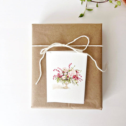 Pink bouquet mini enclosure notecard - Emily Lex Studio